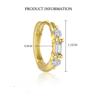 wholesale S925 Sterling Silver Rhinestone Light Luxury Earrings Set, Ultra Sparkling And Minimalist For Women-E4811-Gold/Single 925 Silver