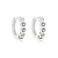 wholesale S925 Sterling Silver Rainbow Colored Star Moon Earrings With Zircon Accents For Daily Wear-0-14