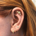 wholesale S925 Sterling Silver Three-flower Opal Threaded Flat Head Ear Stud With Zircon Accents-0-1