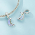 wholesale Sterling Silver Moon Star Pendant Beads Bracelet Charms-0-2