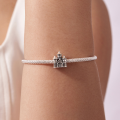 wholesale S925 sterling silver heart fairy tale castle beaded oxidized versatile loose beads jewelry-0-4