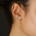wholesale S925 Sterling Silver Geometric Square Luxury Sparkling Zircon Earrings For Women,。-0-3
