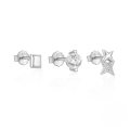 wholesale 925 Sterling Silver Geometric Star And Moon Zircon-pearl Earring Set, Hot-selling In Europe And America-0-17