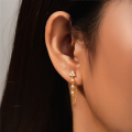 wholesale S925 Sterling Silver Chain-connected Zircon-encrusted Tassel Earrings, A Popular And Elegant Ins High-end Earring-0-3
