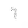 wholesale 925 Sterling Silver Ins Hot-selling Delicate Zirconium Studded Heart Flat Head Spiral Ear Bone Stud-0-6