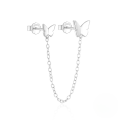 wholesale S925 Sterling Silver Small And Large Butterfly Chain Tassel Stud Earrings, Korean Hot-sell Minimalist Style-0-4