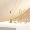 wholesale S925 Sterling Silver Tarot Card Heart Necklace Set, European-style Butterfly Ring, Cross-border Best-selling Earrings For Women-0-1