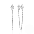 wholesale 92 Sterling Silver Star-shaped Tassel Chain Zircon Earrings, Elegant, Versatile, And Uniquely Designed-0-4