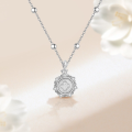 wholesale S925 Sterling Silver Women's Vintage Floral Pendant Necklace-0-1