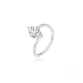 wholesale S925 Sterling Silver Geometric Zircon Ring, Minimalist Style, Luxury Wedding Band-0-7