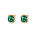 wholesale 925 Sterling Silver Women's Earrings With Zircon And Emerald,。-0-1