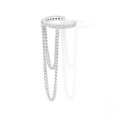 wholesale S925 Sterling Silver Single Row Zircon Double Layer Chain Tassel Ear Climber Earring-0-4