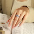 wholesale S925 Sterling Silver Ring With Pear-shaped Cubic Zirconia Stone-0-3