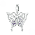 wholesale Silver-plated 925 sterling silver filigree butterfly charm pendant bead link bracelet accessory-0-0