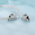 wholesale "Metal: S925 sterling silver, fairy tale pumpkin carriage bead bracelet, princess magic charm"-0-1