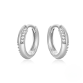 wholesale S925 Sterling Silver Double Row Zircon Inlaid Minimalist Fashion Ear Hoops,-0-12