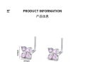wholesale 925 Sterling Silver Zirconia Four-leaf Clover L-shaped Nose Stud Piercing Jewelry Qingdao Wholesale-0-4