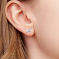 wholesale 925 Sterling Silver Bow Cubic Zirconia Stud Earrings For Women-0-4