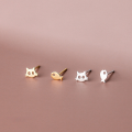 wholesale 925 Sterling Silver Cat And Fish Stud Earrings For Women-0-1