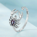 wholesale 925 Sterling Silver Scorpion Stud Earrings Purple Cubic Zirconia For Women-0-2