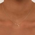 wholesale S925 Sterling Silver New Zodiac Star Pendant Necklace With Zircons, Trendy And Popular-0-3