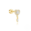 wholesale S925 Sterling Silver Marquise Heart Zircon-cut Cylindrical Threaded Ear Cuff-0-4