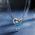 wholesale 925 Sterling Silver Blue Opal Heart Charm Bead For Bracelet-0-3