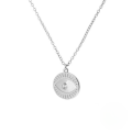 wholesale S925 Sterling Silver Geometric Eye Pendant With Rhinestones, Round Choker Necklace, Trendy Ins Style-0-4
