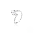 wholesale S925 Sterling Silver Geometric Zircon Ring, Minimalist Style, Luxury Wedding Band-0-6