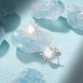 wholesale 925 Sterling Silver Opal Sun Micro-set Small Geometric Earrings,。-0-3