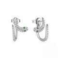wholesale 925 Sterling Silver Innovative Irregular Zircon-encrusted Snake-shaped Hoop Earrings, Popular In Europe And America-0-5