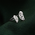 wholesale S925 Sterling Silver Adjustable Open Butterfly Ring, Creative Hollow-out Design For Women-0-3