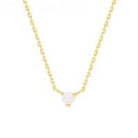 wholesale S925 Sterling Silver Women's Opal Pendant Necklace,-A3567-Gold 925 Silver
