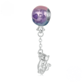 wholesale 925 Sterling Silver Cat Crescent Moon Charm Bead Pink Opal Butterfly Cubic Zirconia Bracelet-0-6
