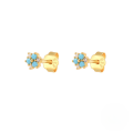 wholesale S925 Sterling Silver Geometric Floral Stud Earrings With Crystal Accents, Trendy And Versatile-0-3