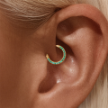 wholesale S925 Sterling Silver Geometric Opal Inlaid With Zircon And Natural Moss Agate Ear Cuff And Nose Ring-0-3
