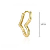 wholesale S925 Sterling Silver Sweet Heart-shaped Earrings With Super Sparkling Rhinestones, Elegant And Versatile Design-E4888-Gold/Pair 925 Silver