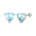 wholesale 925 Sterling Silver Blue Heart Cubic Zirconia Stud Earrings For Women-0-4