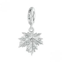wholesale Metal Ginkgo & Maple leaf beads for autumn series bracelet charms kit-undefined