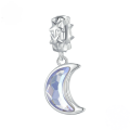 wholesale Sterling Silver Moon Star Pendant Beads Bracelet Charms-0-0