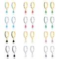 wholesale S925 Sterling Silver Ins-style Cross-border Bestseller Dripping Hoop Earrings With Colorful Zircons-0-0