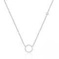 wholesale S925 Sterling Silver Geometric Circle Pendant Necklace With Zircons, Women's Choker, Korean Style-0-4