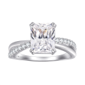 wholesale Sterling silver S925 ring, 7*9 3ct 5A cubic zirconia butterfly bow knot, luxury style-0-0