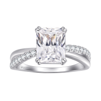 wholesale Sterling silver S925 ring, 7*9 3ct 5A cubic zirconia butterfly bow knot, luxury style-undefined