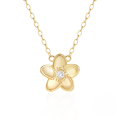 wholesale 925 Sterling Silver Flower Pendant Zircon Inlay Collarbone Chain Sweet Lovely Women's Necklace-0-0