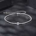 wholesale S925 silver platinum-plated crystal moissanite bead bracelet, glamorous and stylish-0-4