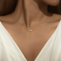 wholesale S925 Sterling Silver Single Row Zircon Y-shape Versatile Elegant Collarbone Necklace, Korean Japanese Minimalist Design, High-end-0-2