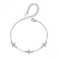 wholesale S925 silver Lucky Four-Leaf Clover Sparkling Moissanite Bracelet Simple Luxury-0-0