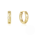 wholesale S925 Sterling Silver Geometric Zircon-inlaid Star And Moon Ear Hoops,。-0-10
