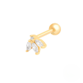 wholesale S925 Sterling Silver Marquise Zircon Petal Piercing Thread Ear Stud For Women,ins。-0-0